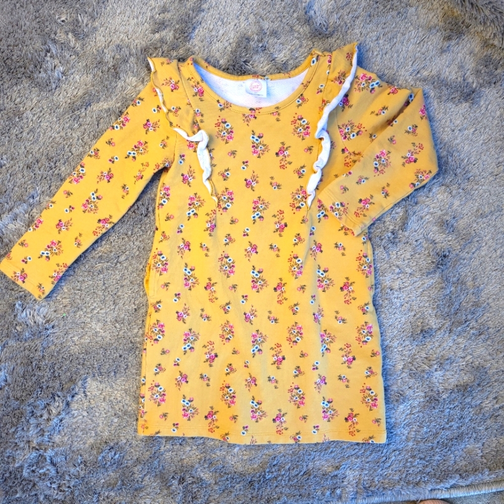 Wonder Nation Baby Girls Dress, •yellow •Size 4T